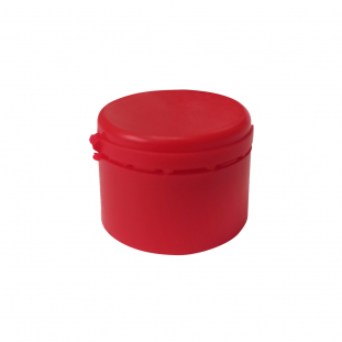 Tapa R-28 corta roja Flip top rosca presión